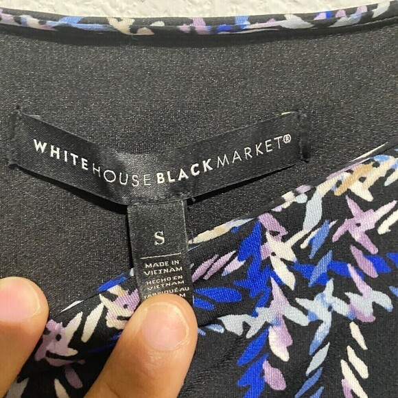 NWT White House Black Market Long Sleeve Blouson Dress Amble Plaid Black Small - Picture 11 of 15